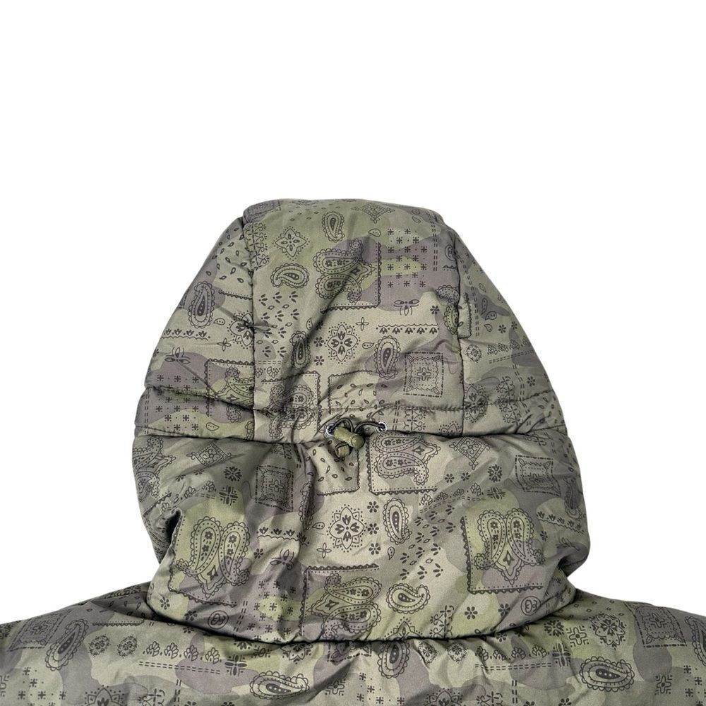 Stüssy Authentic Gear Puffer Thermolite Jacket Paisley Bandana Camo Green Mens L - Picture 4 of 9